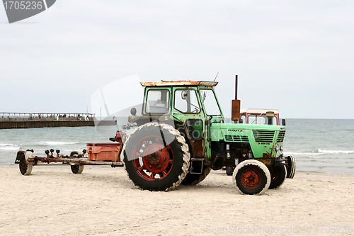 Image of Tractor on a beach