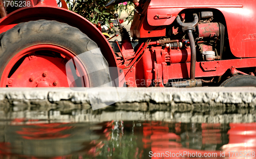 Image of red tractor