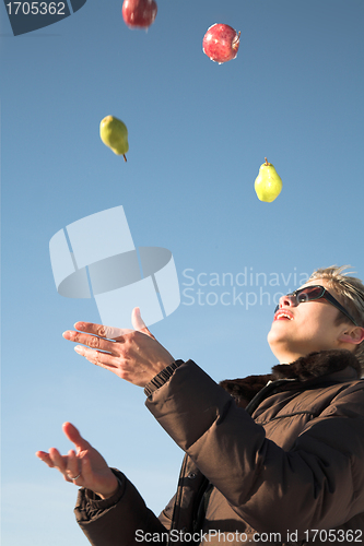 Image of woman with fruits