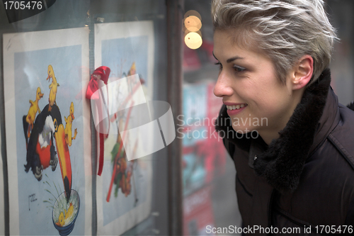 Image of woman outdoor shopping