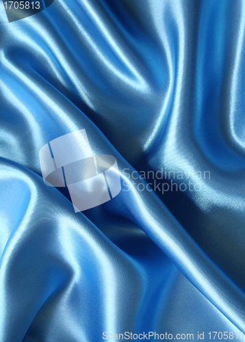 Image of Smooth elegant dark blue silk can use as background 