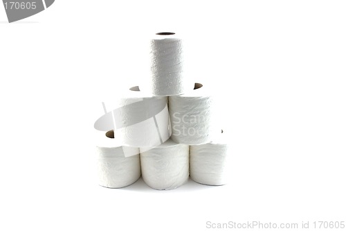 Image of Isolated Toilet Papers forming a Pyramid