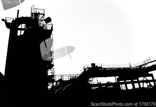 Image of black and white industry structures