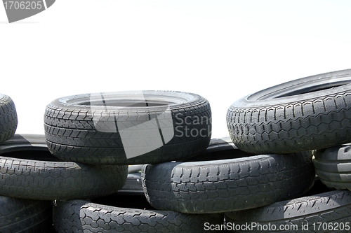 Image of isolated tires wall