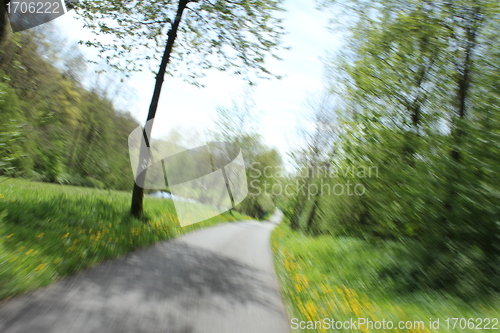Image of country road speed blur