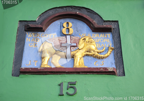 Image of Copenhagen old house sign