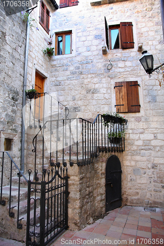 Image of Backstreet in old town of Kotor, Montenegro