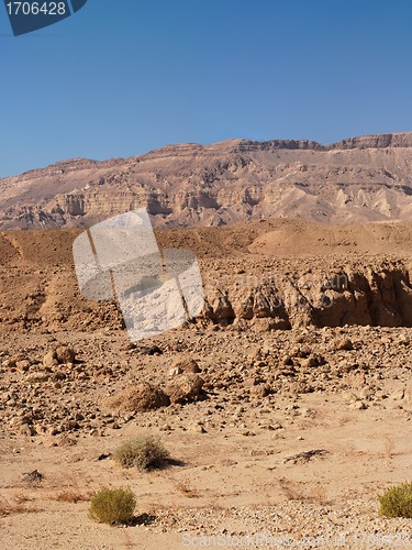 Image of Scenic desert landscape in Makhtesh Katan in Negev desert