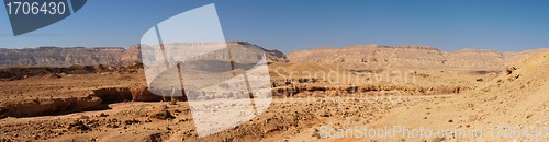 Image of Scenic desert landscape in Makhtesh Katan Negev desert