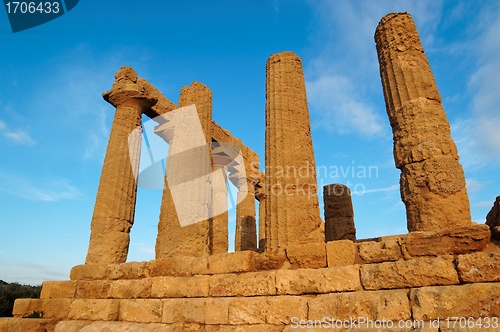 Image of Colonnade of Hera (Juno)  temple in Agrigento, Sicily, Italy