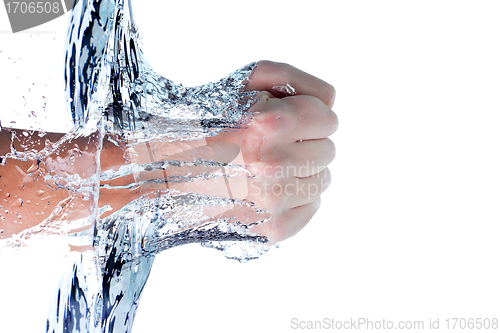 Image of fist through water