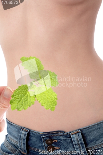 Image of Woman Stomach with Balm