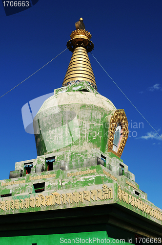 Image of Green stupa in Tibet