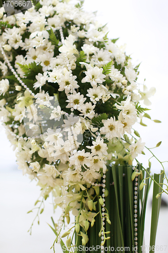 Image of Beautiful beach wedding set-up.