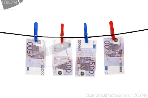 Image of Euros hanging on a rope