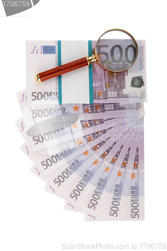 Image of Fan of euros and loupe 