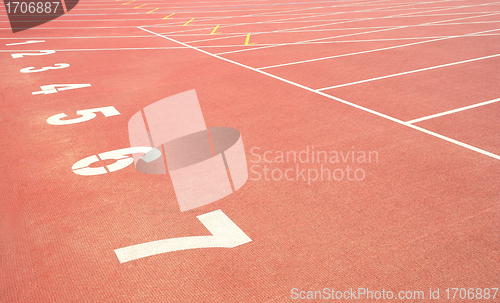 Image of Sport Track running with numbers on stadium