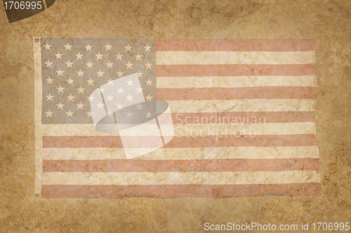 Image of Grungy American Flag with mottled texture