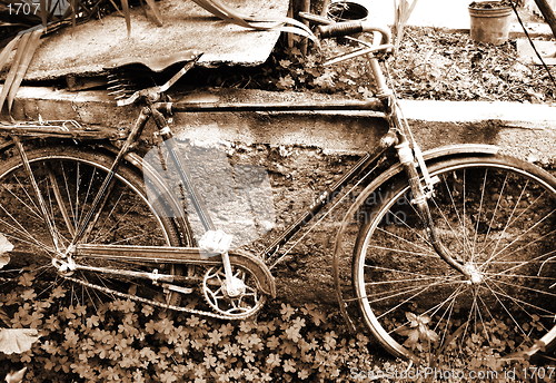 Image of Old russian bicycle (b&w)