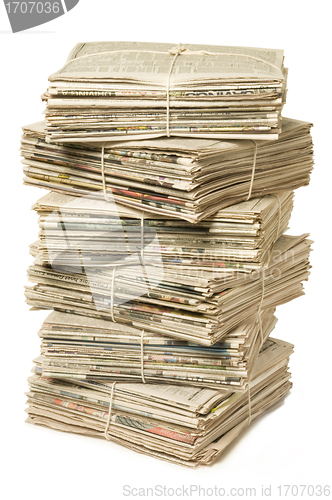 Image of Stack of newspapers for recycling