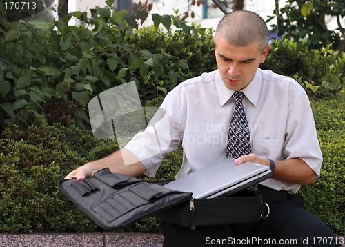 Image of Outdoor computer work