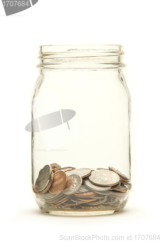 Image of American coins in a jar