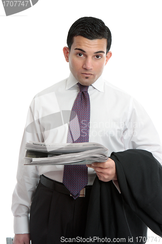 Image of Businessman with financial news