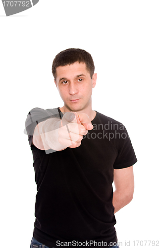 Image of man in the black T-shirt