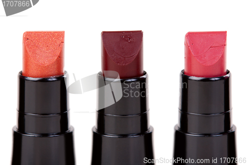 Image of Three lipstick set in a row