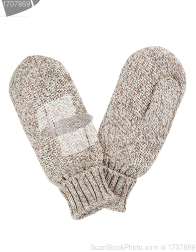 Image of Grey knitted gloves