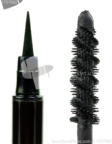 Image of mascara and eye pencil