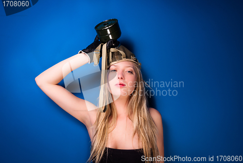 Image of Girl in gasmask