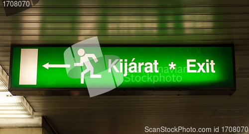 Image of Exit sign in metro underground