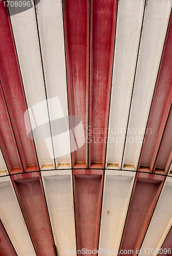 Image of Red and white metal texture