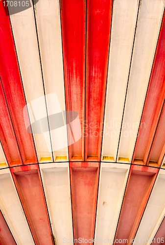 Image of Red and white metal texture