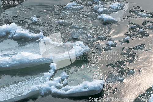 Image of Ice on water