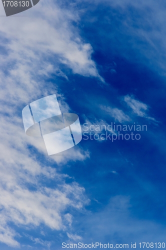 Image of Deep blue sky with clouds