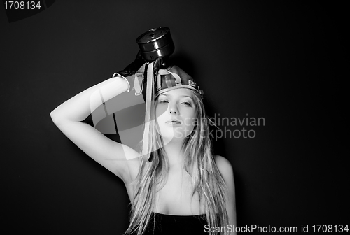 Image of Girl in gasmask