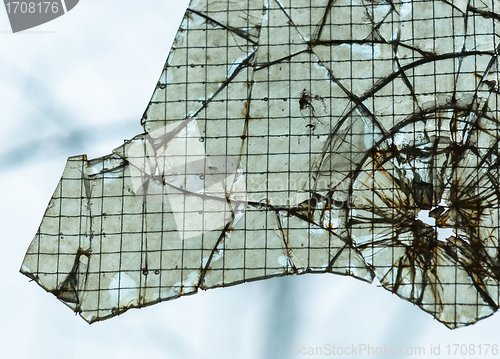 Image of Broken window closeup