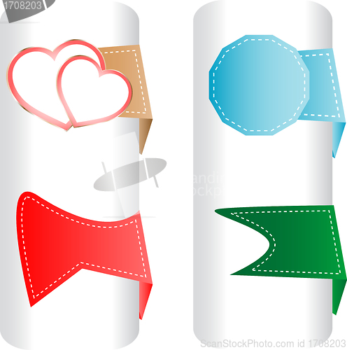 Image of set labels. stickers for love valentine heart
