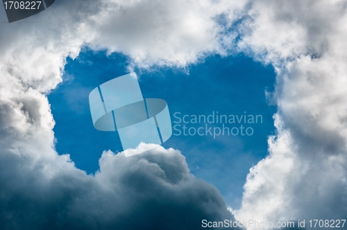 Image of Beautiful cloudscape with fluffy clouds