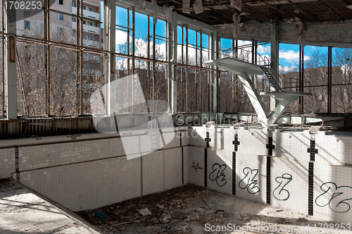 Image of Empty swimming pool in Chernobyl