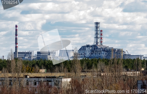 Image of Chernobyl Nuclear Power Plant from afar, 2012