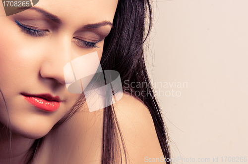 Image of Closeup photo of a young woman