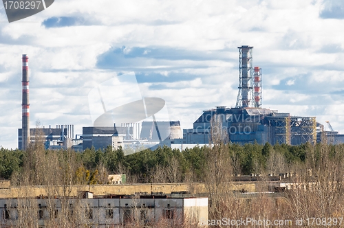 Image of Chernobyl Nuclear Power Plant from afar, 2012