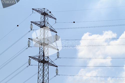 Image of Detail of electricity pylon against