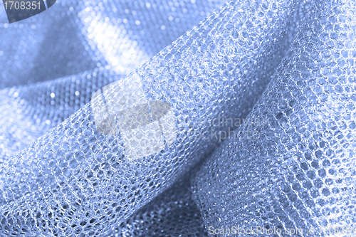 Image of lustrous elegant blue fabric