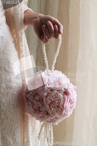 Image of bride with a wedding bouquet