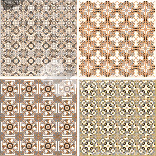 Image of Seamless patterns in islamic style. Vector set