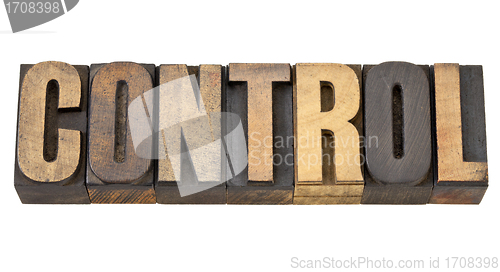Image of control word in wood type